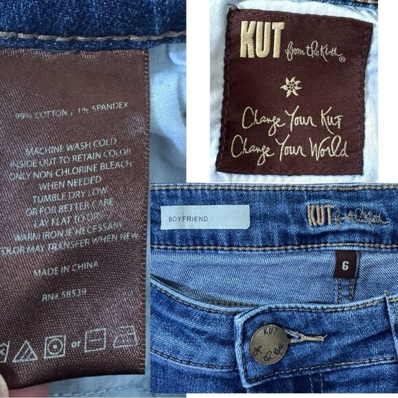 Kut from the Kloth Blue Straight Leg Jeans Sz 6 - Picture 7 of 11